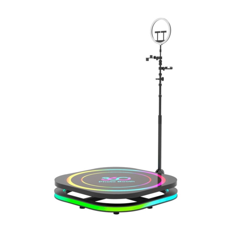 60cm Square 360 Photo Booth Electric Rotating Small Stage For Parties and Weddings