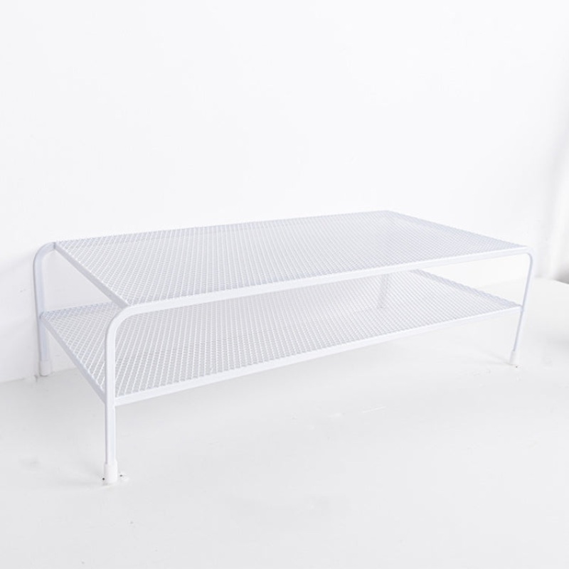 Computer Monitor Elevated Bracket Desk Wrought Iron Rack Organizer, Spec: Double Layer