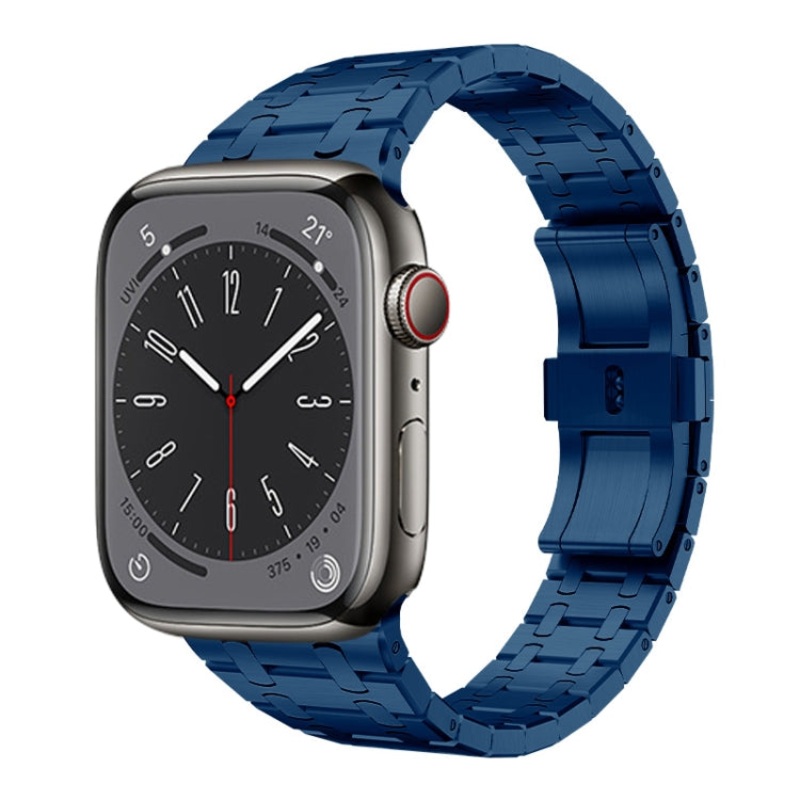 For Apple Watch Series 2 42mm PG94 Dual-link Modified Stainless Steel Watch Band(Blue)