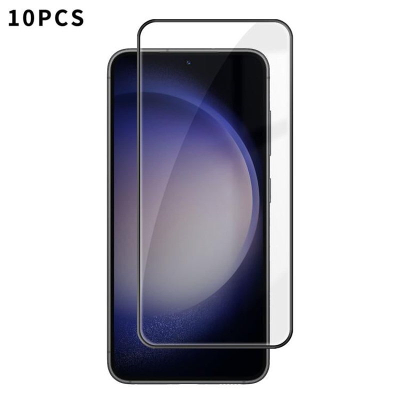 For Samsung Galaxy S23 5G 10pcs Kalebol High-Aluminum Screen-Printed Full-Coverage Anti-Fingerprint Black-Bordered HD Tempered Glass Film