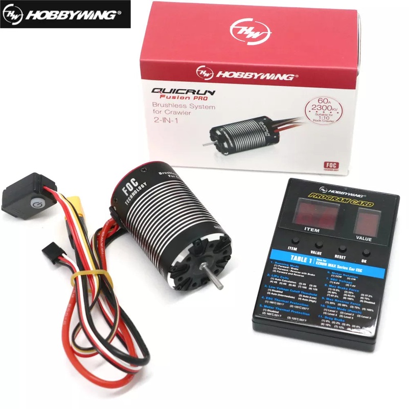 HobbyWing QuicRun Fusion Pro - 540 2300KV Brushless Sensory Motor Built In 60A ESC 2 in 1 for RC 1/10 Climbing Car 2300KV 60A Combo