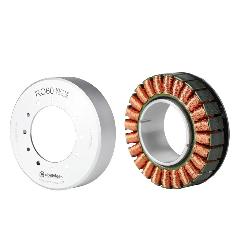 CubeMars RO60 KV115 Frameless Outrunner Torque Motor 48V 0.8Nm Hall & Temp Sensors for Cobot Arm, Robotics