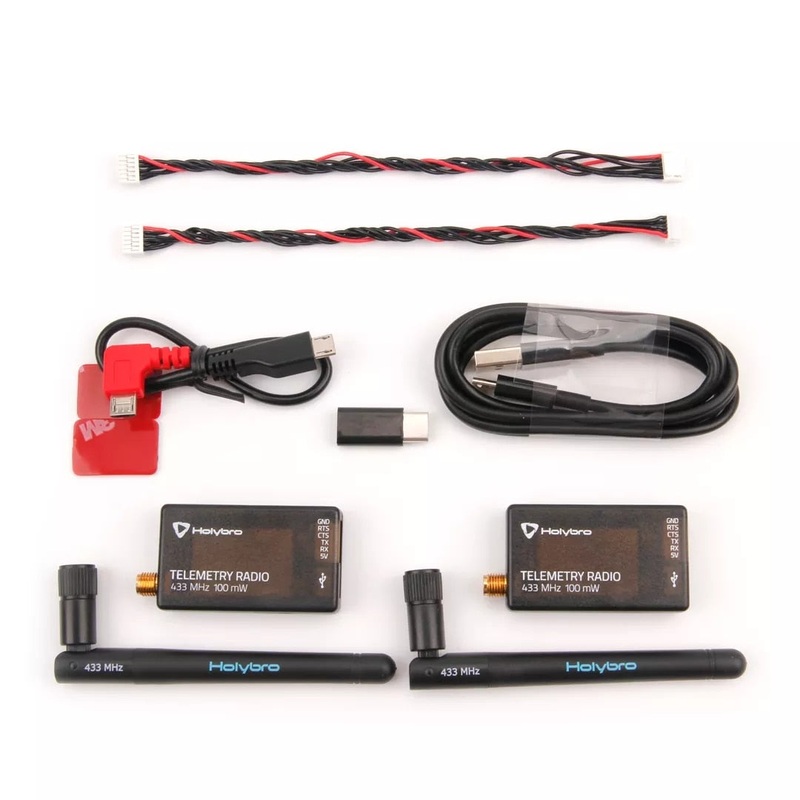 Holybro SiK Telemetry Radio V3 - 100mW 500mW 433MH 915MHz Open-source SiK firmware Plug-n-play for Pixhawk Standard Flight Controllers 100mW 433MHz