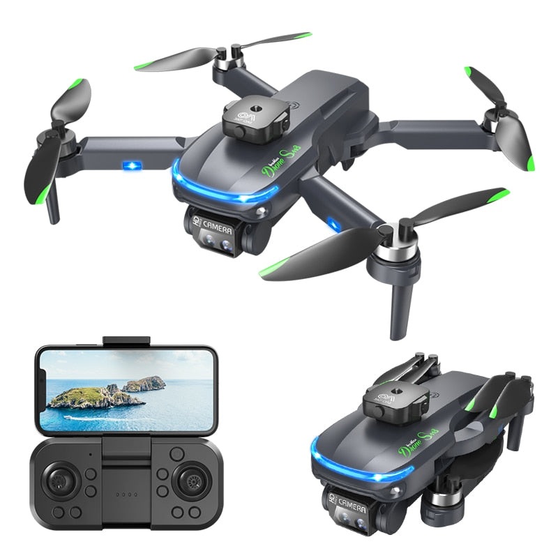 S118 Drone - with 8K HD Camera Optical Flow Obstacle Avoidance Brushless Motor RC Quadcopter Toys for Boys Black 1B