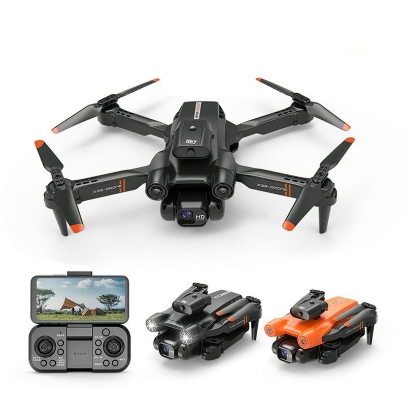X39 Mini Drone - 4K HD Dual ESC Camera Optical Flow Positioning Obstacle Avoidance Foldable Quadcopter RC Dron Toys Gifts Black 4K Bag 1B