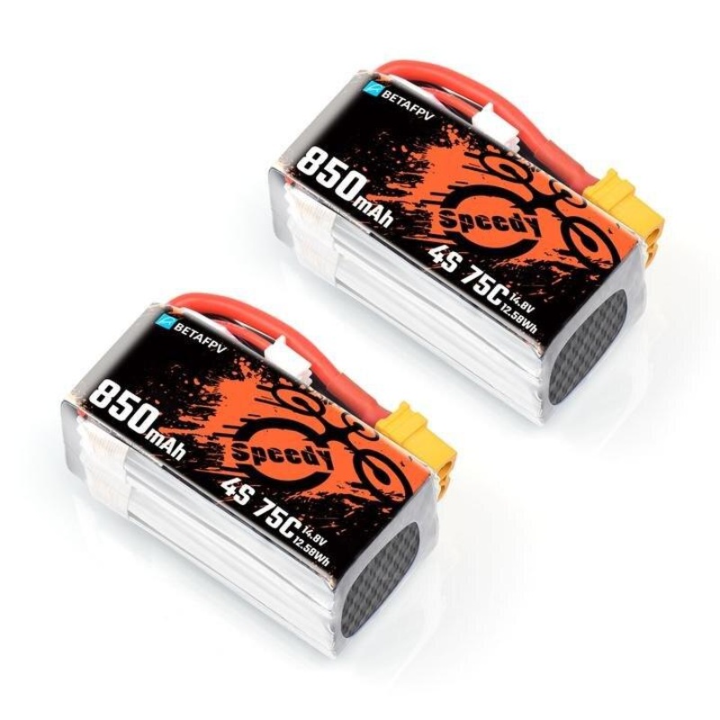 2PCS BETAFPV 4S 850mAh 75C Lipo Battery XT30/XT60 Plug For Pavo30 RC Quadcopter Accessories FPV Racing Drone Battery 2pcs-XT30