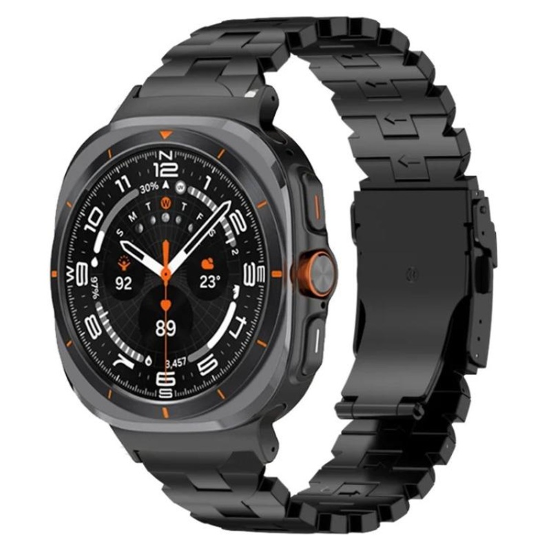 For Samsung Galaxy Watch Ultra 47mm / Ultra 2025 Butterfly Safety Buckle Titanium Alloy Watch Band(Black)