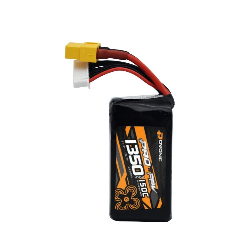 Ovonic 6S 22.2V 1350mAh 150C LiPo Battery For FPV Drone With XT60 Plug 1pcs With XT60