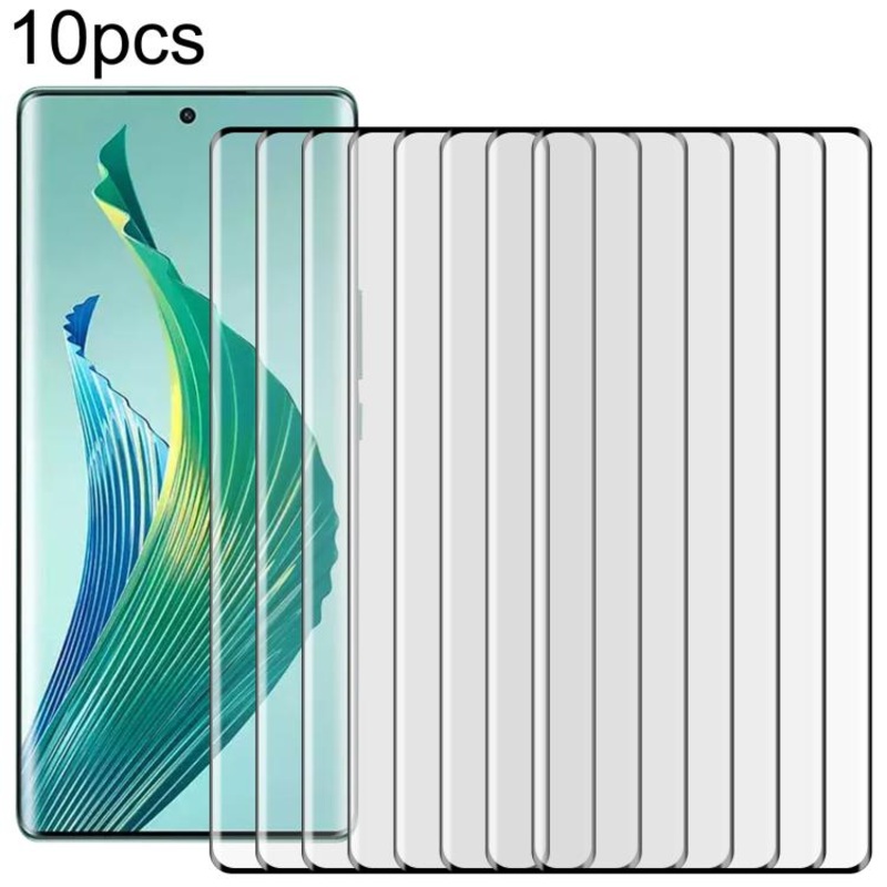 For Honor Magic5 Lite 10pcs Full Glue 9H HD 3D Curved Edge Tempered Glass Film
