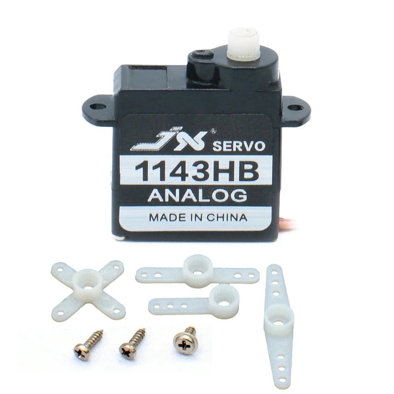 JX Servo PS-1143HB - 4.8-6.0V 0.55kg 0.08sec/60 3.7g Plastic Gear Mini Coreless Analog Servo JR Plug For Fixed-wing Helicopter RC Model 1pcs PS-1143HB Servo