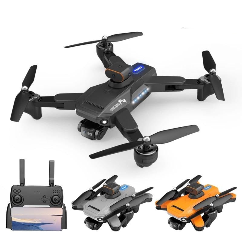P9 Drone - ESC 8K Professional Dual HD Camera Obstacle Avoidance Aerial Photography Foldable Quadcopter RC Helicopter Toy black-OF Dual C-1B