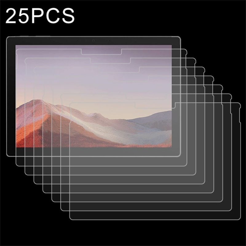 25 PCS For Microsoft Surface Pro 7 9H 0.3mm Explosion-proof Tempered Glass Film