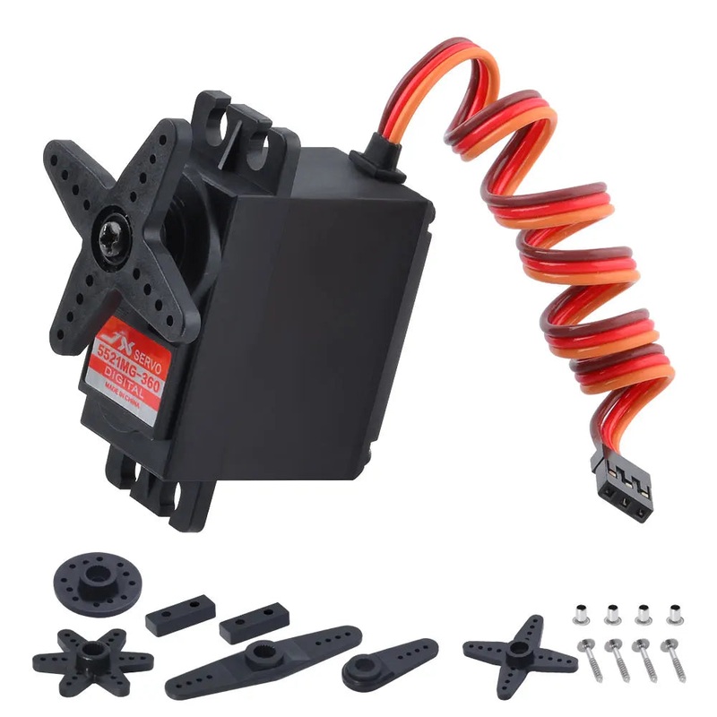 JX Servo PDI-5521MG - 6V 20KG 360 Degree Stall Torque Standard Analog Servo Motor For RC Models Car Holicopter Robot Boat Airplane 1pcs