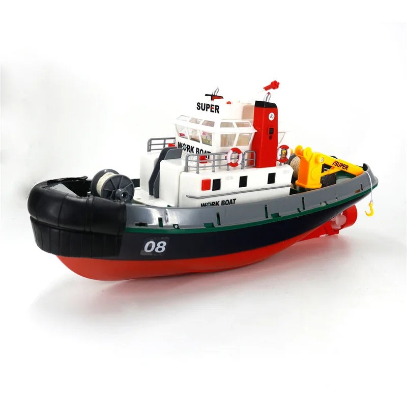 60cm Fire Rescue Water Spray RC Boat, 2.4G Remote Control Speedboat Model, 10km/h, 100m Range, Ready-to-Go 3810