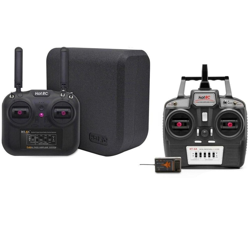 Hotrc HT-6A 2.4G 6CH/KT6A 2.4Ghz 6ch 4ch RC Transmitter FHSS & 6CH Receiver with Box for FPV Drone Rc Airplane Rc Car Rc Boat Mode2 only TX