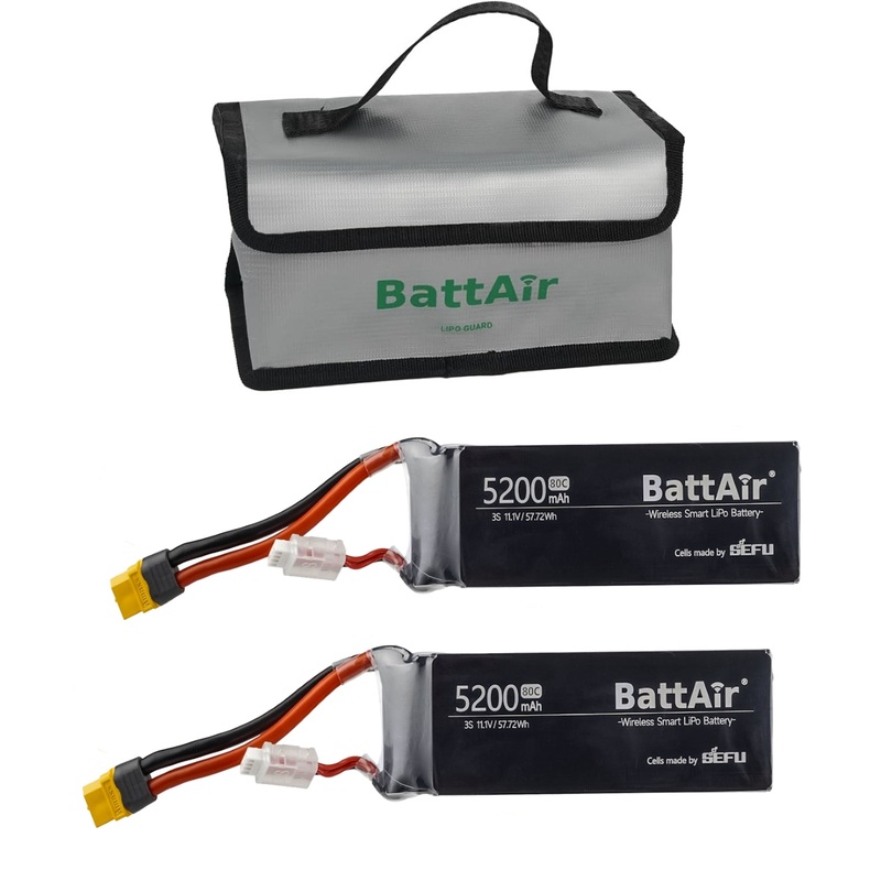 ISDT BattAir 3S 5200mAh 80C Smart LiPo Battery 2-Pack for RC Car & RC Plane, BattAir App