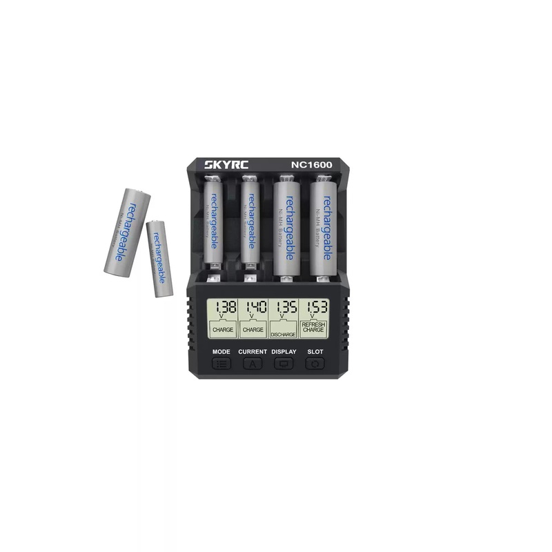 SkyRC NC1600 Battery Charger & Analyzer for AA/AAA NiMH/NiCD, Type-C PD Input, 4 Independent Slots
