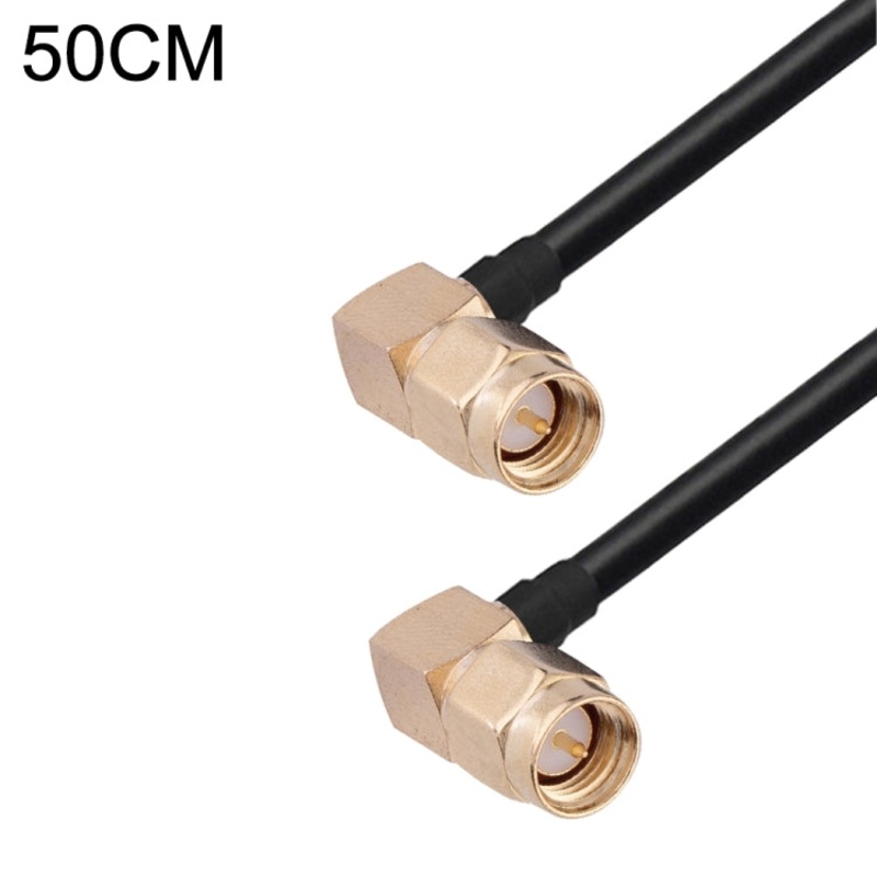 SMA Male Elbow to SMA Male Elbow RG174 RF Coaxial Adapter Cable, Length: 50cm