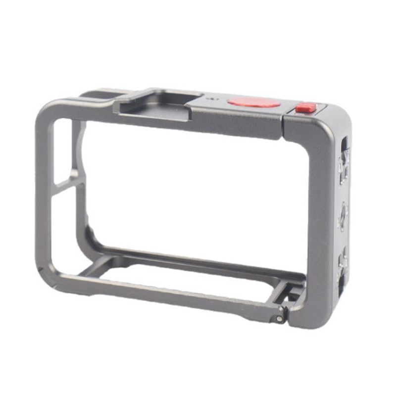 For DJI Osmo Action 6 Metal Extension Cage Protective Frame with Cold Shoe Mount(Gray)