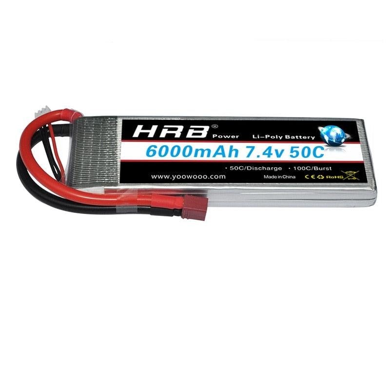 HRB 2S Lipo Battery 7.4V 6000mah - 60C XT60 T EC2 EC3 EC5 XT90 XT30 for For RC Car Truck Monster Boat Drone RC Toy T Dean