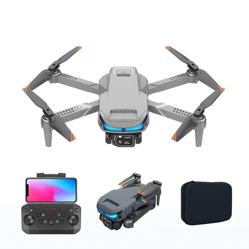KBDFA XT9 Drone - 4K Profesional Dual HD Quadcopter With Camera With 360 Obstacle Avoidance 5G WiFi Drone RC Quadcopter Toys Gifts Light gray-4K-1B