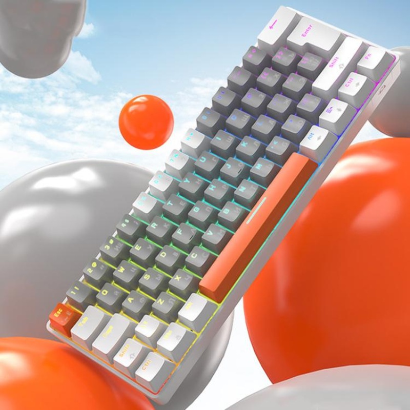 ZIYOULANG T60 Russian Mechanical Keyboard 1.5m Wired Illuminated Gaming Keyboard, Color: Bee Red Switch