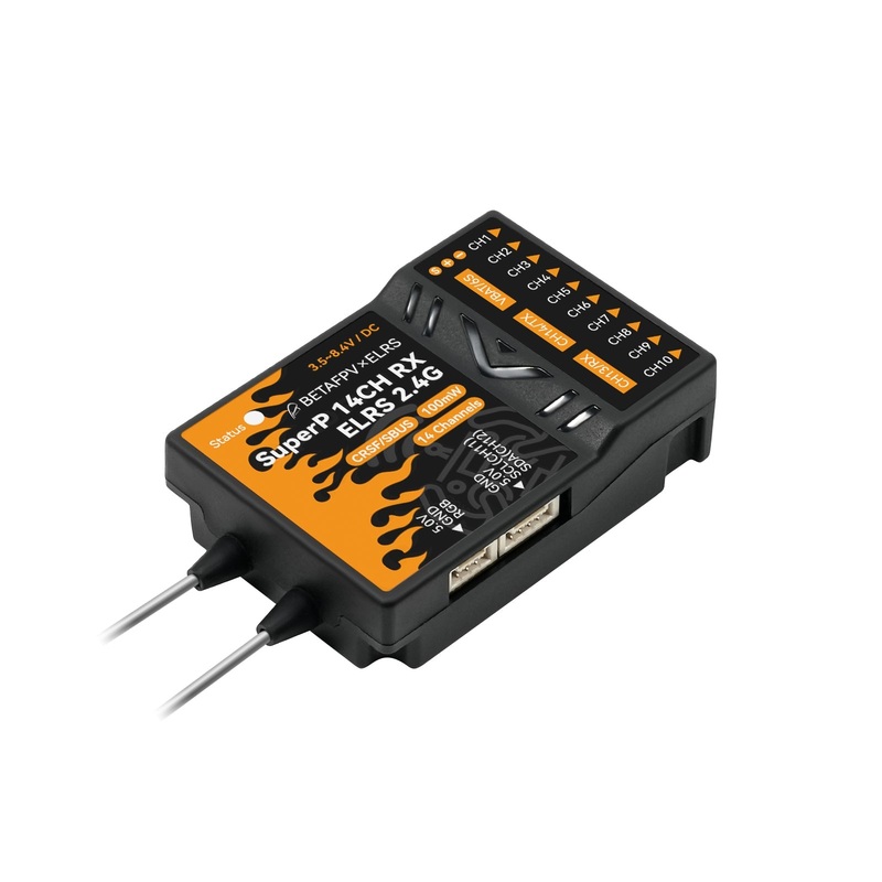 BETAFPV SuperP 14CH Diversity Receiver - ExpressLRS ELRS 2.4GHz/915MHz/868MHz TCXO USB-C PWM CRSF SBUS WiFi Setup