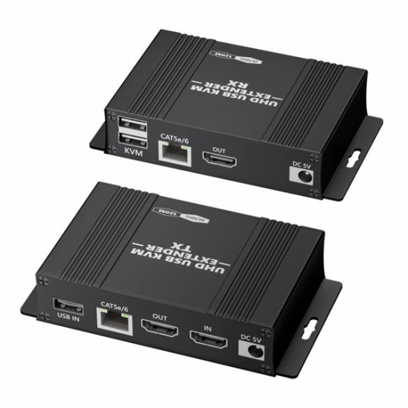 D5-2/D6-2 Video Audio Transmitter Receiver HDMI KVM Extender 4K HDMI to RJ45 LAN Extender, Plug:EU Plug