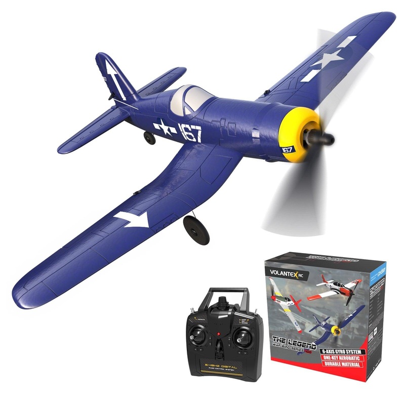 F4U Corsair RC Plane - EPP 761-8 400mm Wingspan RC Airplane One-key Aerobatic RTF Remote Control Aircraft Toys With 2 battery