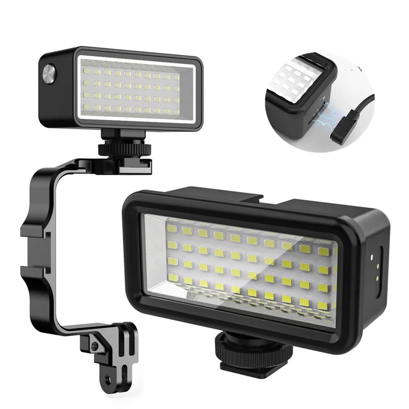 Fill Light Lamp with Frame - Waterproof 40M Underwater Led Video Diving For Gopro Hero 11 10 9 Dji Action 3 Camera Accessories SLR Adapter