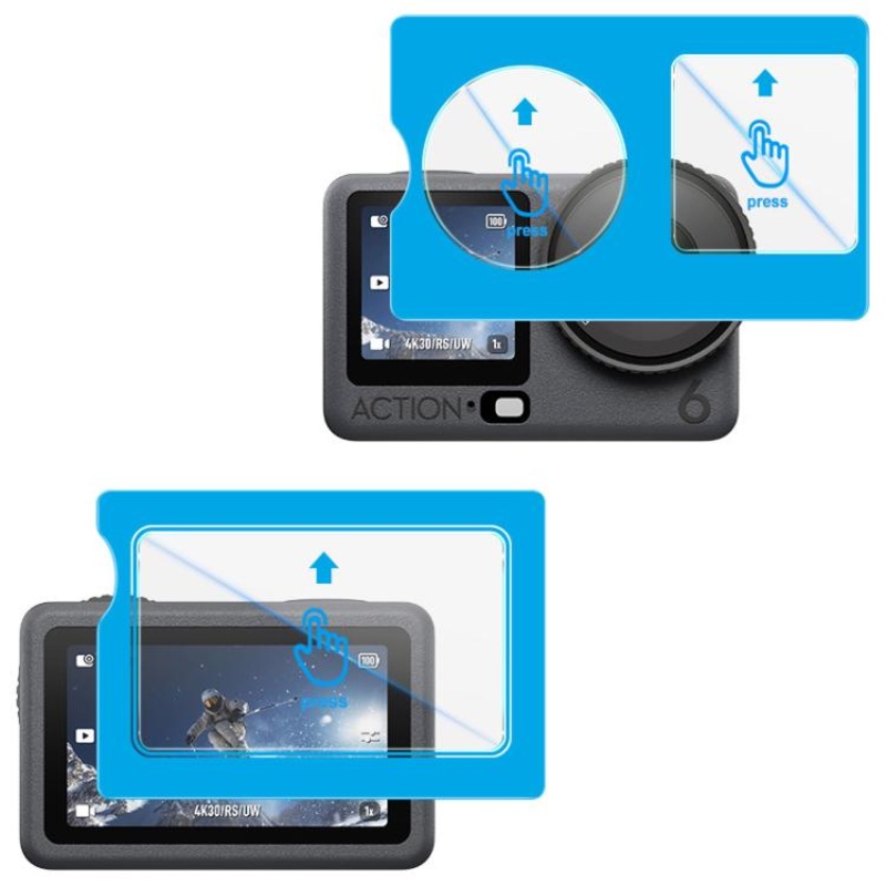 For DJI Osmo Action 6 imak Tempered Glass Film with Camera Lens Film, Self-positioning Version