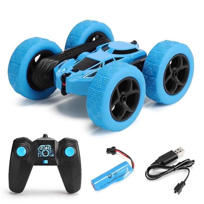 RC Stunt Car Children Double Sided Flip - 2.4G Remote Control Car 360 Degree Rotation Off Road Rc Drift Cars For Boys Gift Toys Green