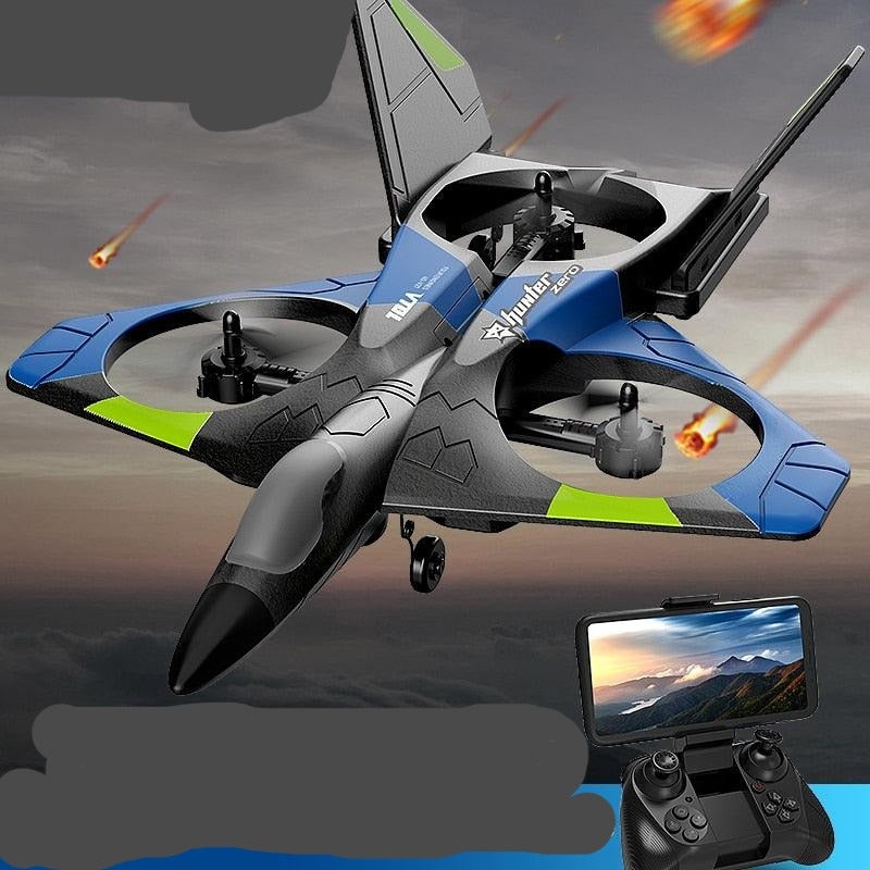 V27 Rc Foam Plane - with 4K Camera Aircraft Glider Radio Control Helicopter EPP Foam Remote Controlled Airplane Toys for Boys Kids V27-BU-1B No camera