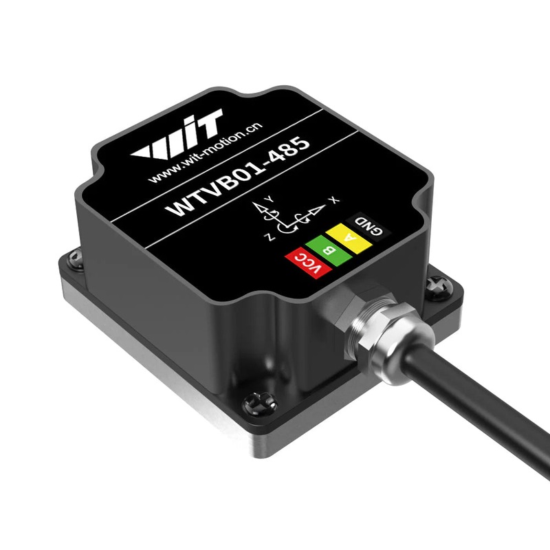 WitMotion WTVB01-485 Industrial 3-Axis Vibration Sensor, RS485, IP68, 030,000 m Displacement, 0100 mm/s, Multi-node (32) Monitoring
