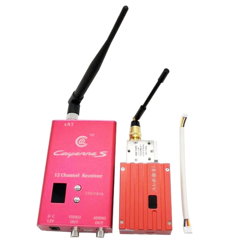 1.2G 8W 6CH VTX / 12CH VRX - Wireless Analog Transmitter Receiver Audio Video Transmission System for RC Models Drone/ Quadcopter 1.2G 8W