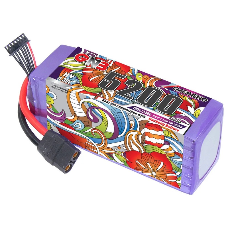 GaoNeng GNB 6S HV 22.8v 5200mAh 120c/240c Lipo Battery For FPV Drone 1Pcs T