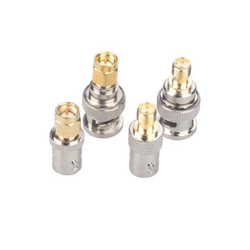 RJXHOBBY 4pcs SMA to BNC RF Coaxial Adapter Kit (Male/Female) 50 Ohm Gold-Plated Pins