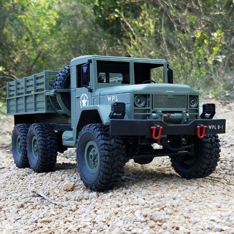 WPL B16 1:16 6WD Rc Car Truck Crawler, 2.4G Remote, 15km/h, LED Lights, 2030min, 6V 700mAh NiCd, RTR OffRoad B16K Khaki No RC