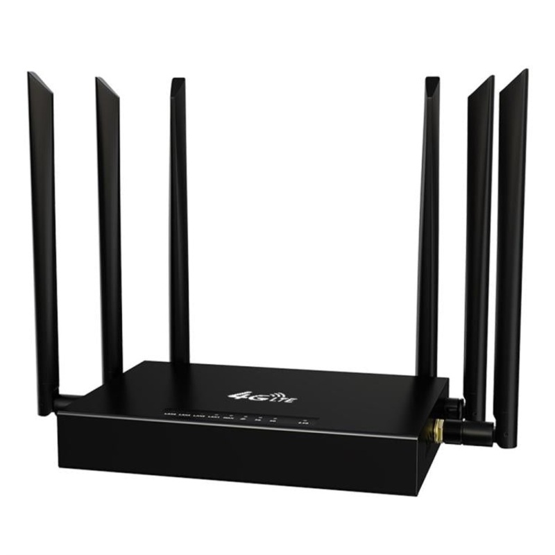 ED128 6 Antennas SIM Card Eurasia Version 4G LTE 300Mbps Wireless WiFi Home Office Router, Plug:US Plug