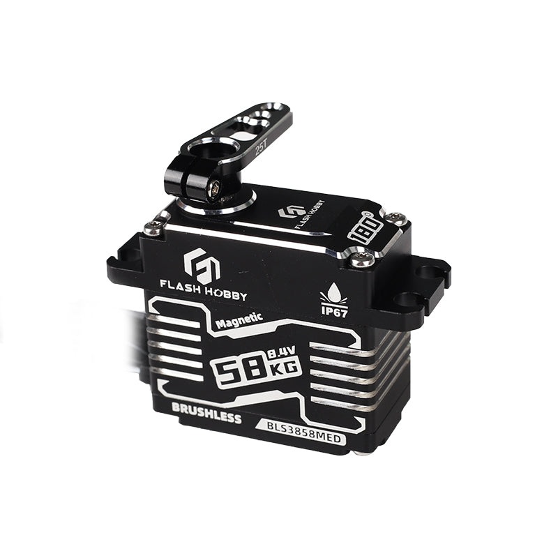Flashhobby BLS3858MED 58KG 8.4V Brushless Digital Servo, 14Bit Magnetic Encoder, IP67 CNC Case