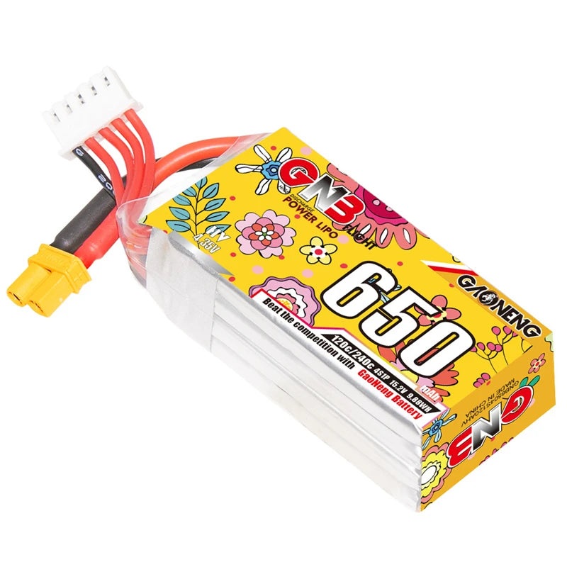 GNB 4S HV 15.2V 650mAh 120C/240C Lipo Drone Battery XT30 Plug 8pcs