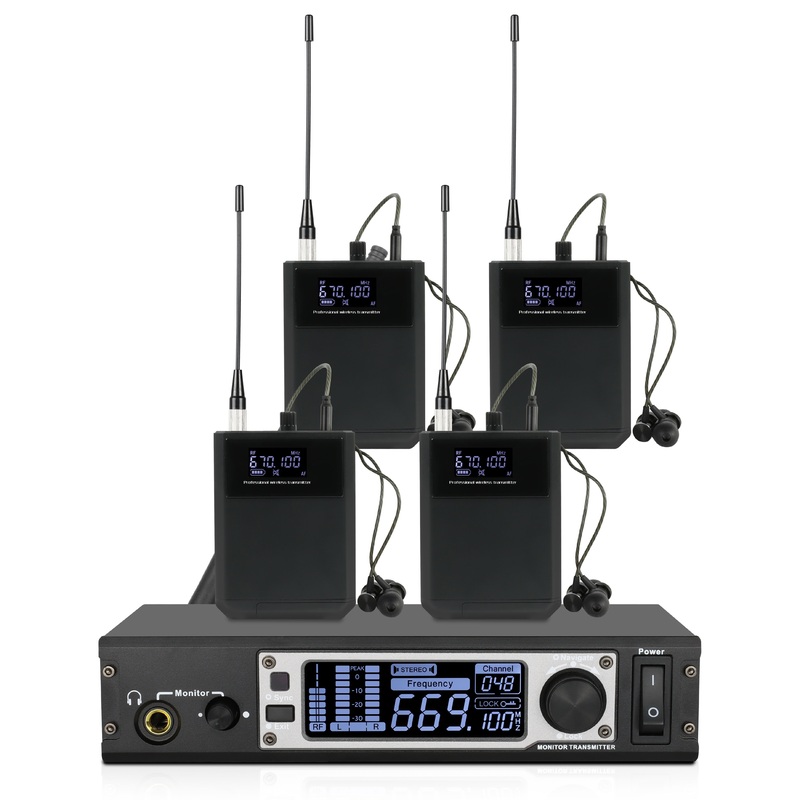 HONGUAN Stereo PSM-X400 - Stereo In Ear Monitor Wireless System Transmitter Monitoring Professional for Stage Performance 645-670 PSM-X400-4