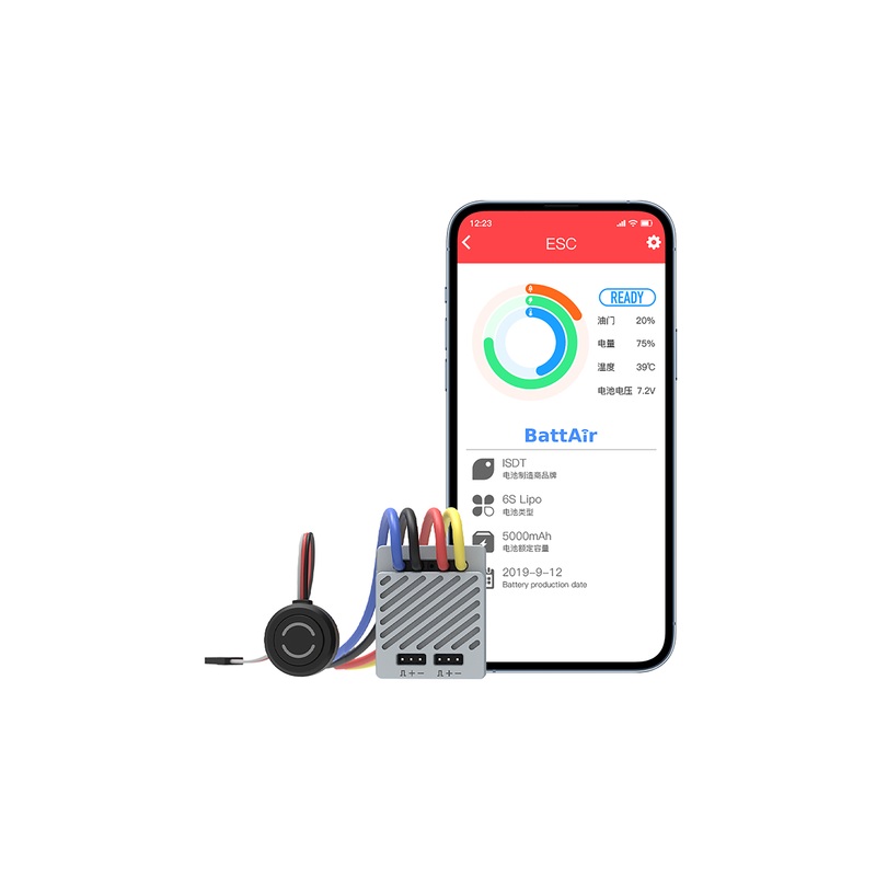 ISDT ESC90 / WP 1080 Brushed Motor Electronic Speed Controller, 90/180A Waterproof Bluetooth, 2-3S