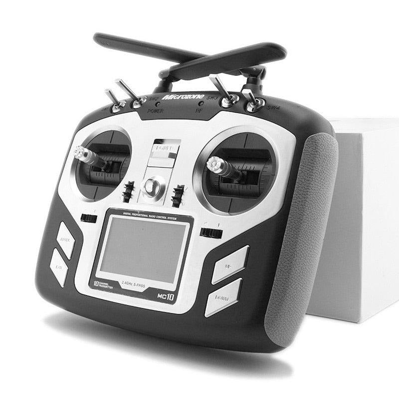 Microzone MC10 - 10CH 2.4GHz FHSS RC Transmitter With MC9008S Receiver PCM2048 PWM /M.bus for RC FPV Racing Drone Airplane Right hand