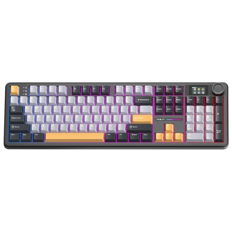 AULA F108 Pro 108 Keys Wired/2.4G/Bluetooth Three Model Customizable RGB Gaming Mechanical Keyboard(Starry Night Black)
