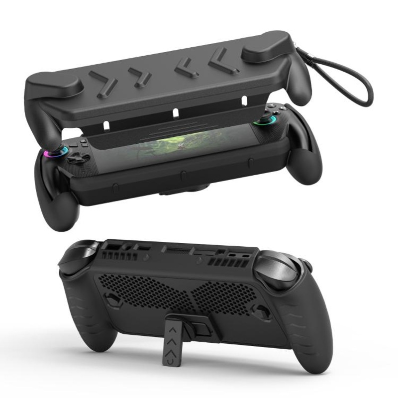 For ASUS ROG Xbox Ally / Ally X Console JYS Full-Cover Case TPU Base & Hard ABS Top Shell with Kickstand(Black)