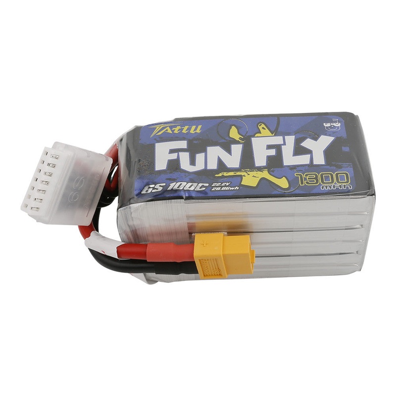 Tattu FunFly 1300mAh 6S 22.2V 100C LiPo Battery Pack w/ XT60 + JST-XHR-7P Balance Plug