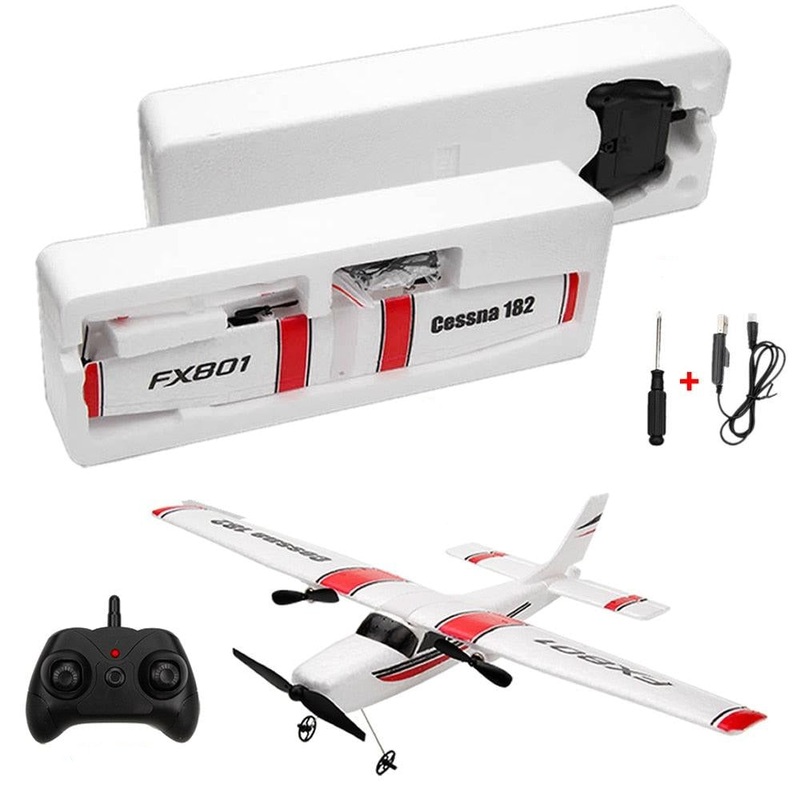 Beginner Electric Airplane RC RTF Epp Foam UAV Remote Control Glider Plane Kit Cassna 182 Aircraf More Battery Increase Fly Time 1 Batteries Plane