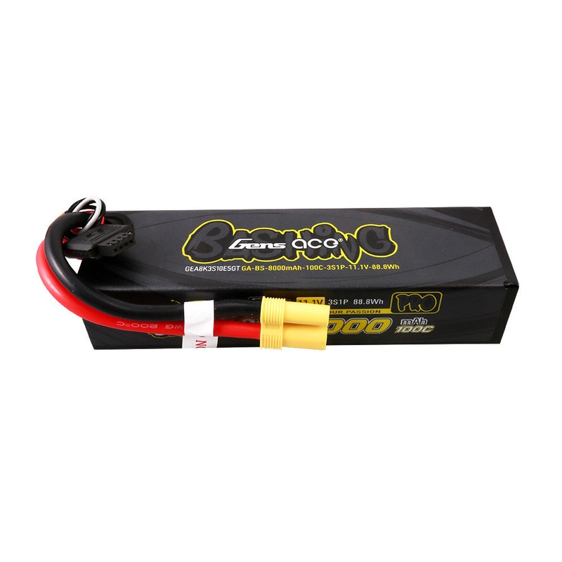 Gens ace Bashing Pro 8000mAh 3S 11.1V 100C LiPo Battery Pack, G-Tech, EC5 Plug for Arrma