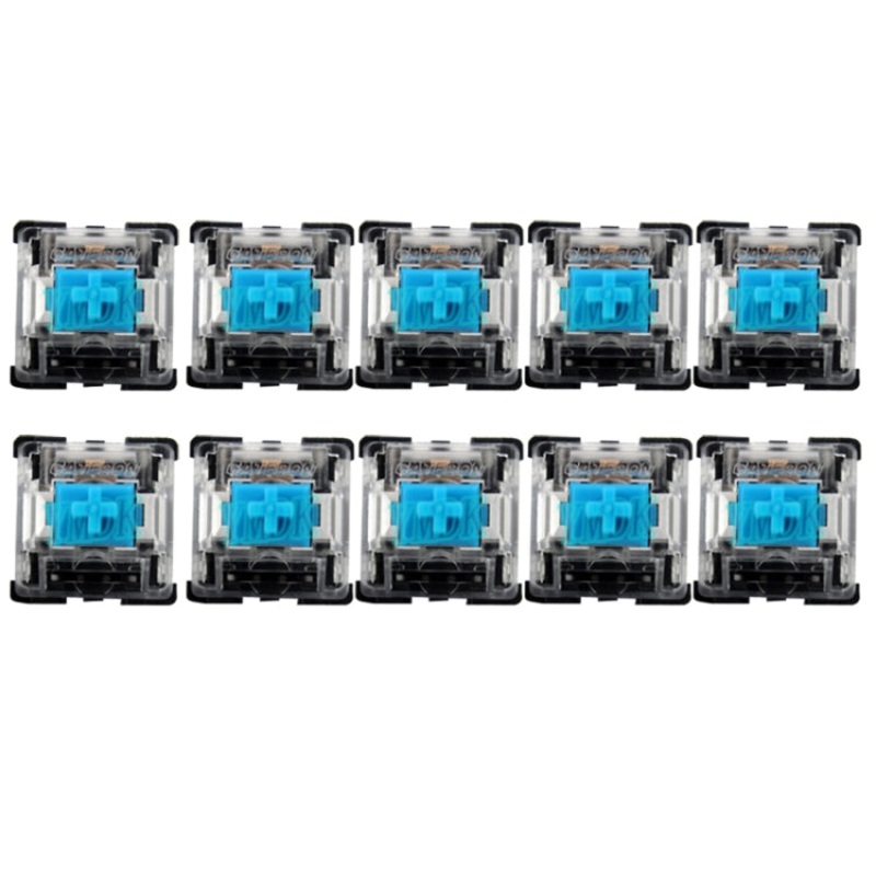 10 PCS Gateron G Shaft Black Bottom Transparent Shaft Cover Axis Switch, Style: G5 Foot (Blue Shaft)